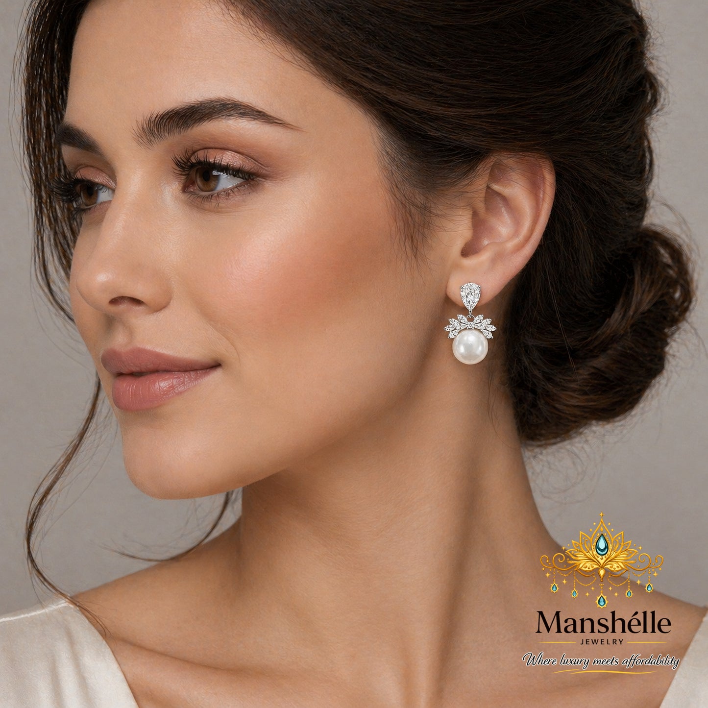Manshélle Celestia Pearl Drop Earrings
