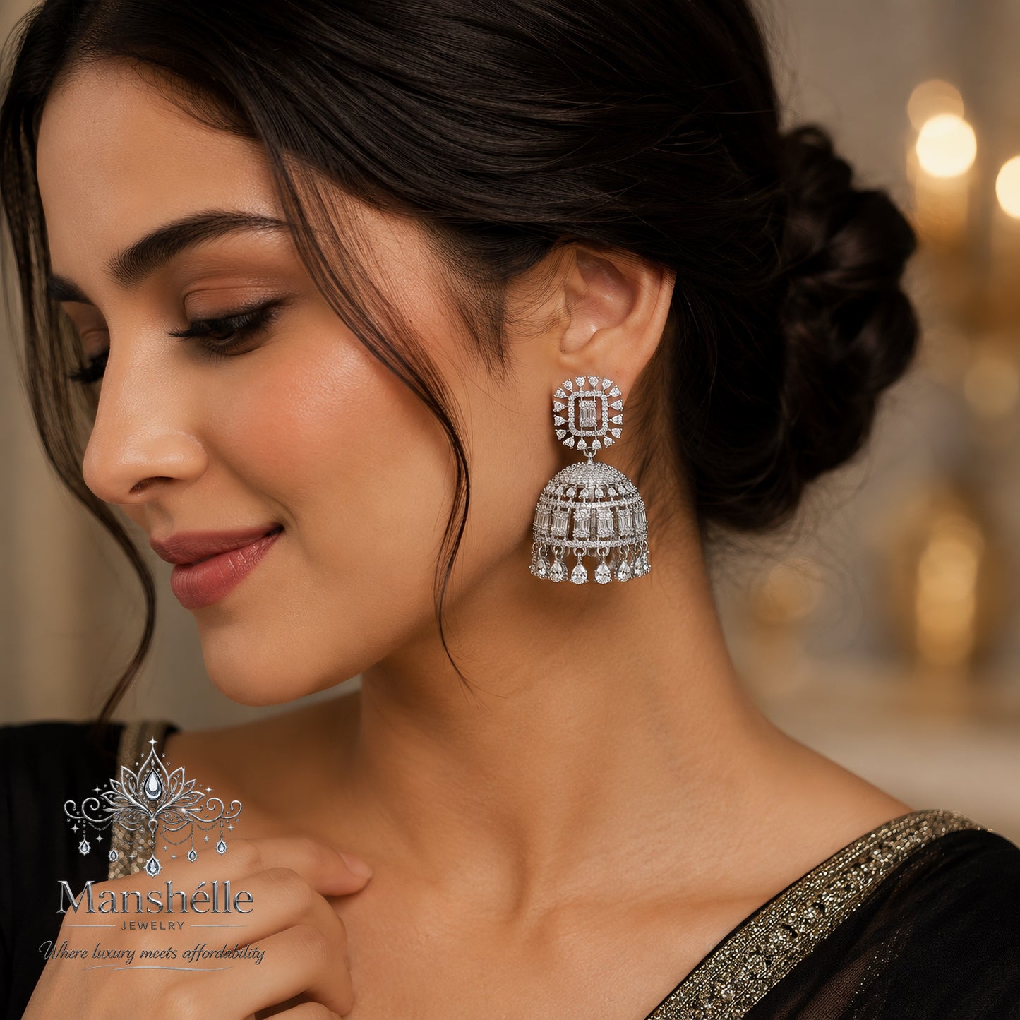 Heritage Royale Crystal Jhumka Earrings