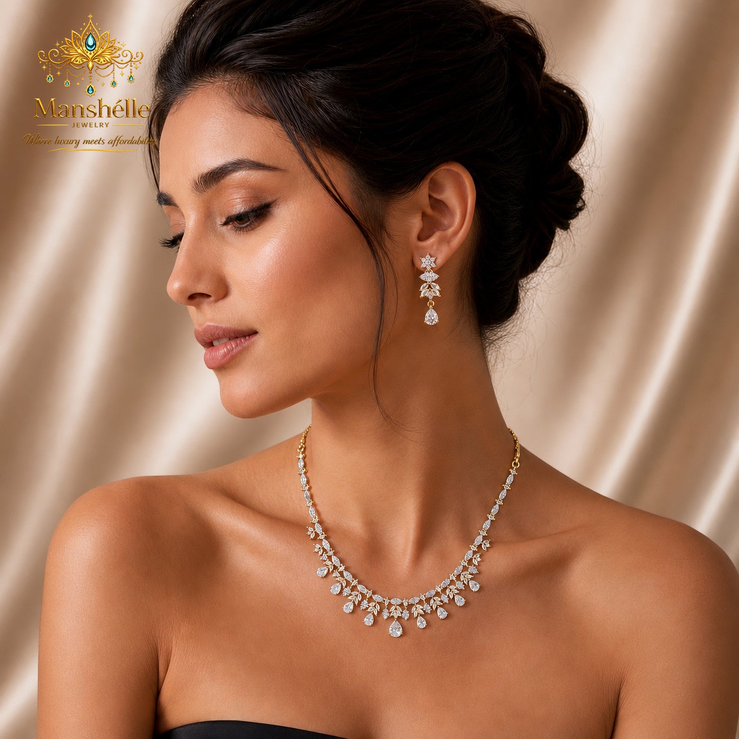 Manshélle Celestia American Diamond Jewelry Set