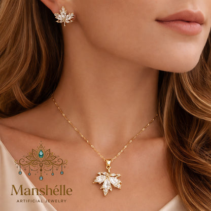 Manshélle - Aurora Maple Crystal Pendant Set