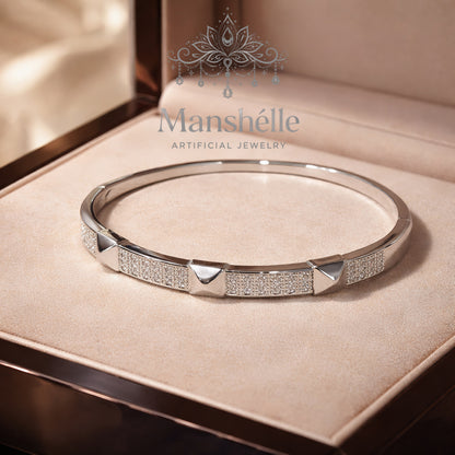 Manshélle - Platinum Edge Bangle & Ring Set