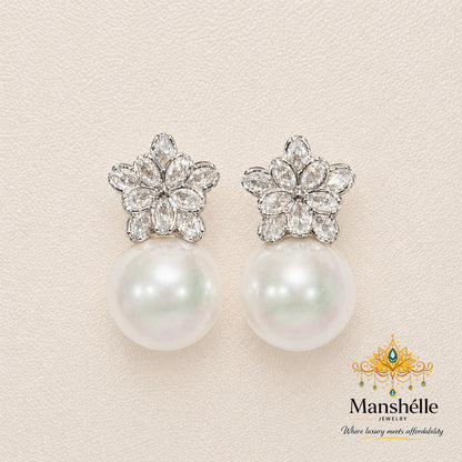 Manshélle Celeste Bloom Pearl Drop Earrings