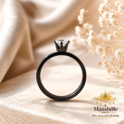 Manshélle Midnight Solitaire Ring