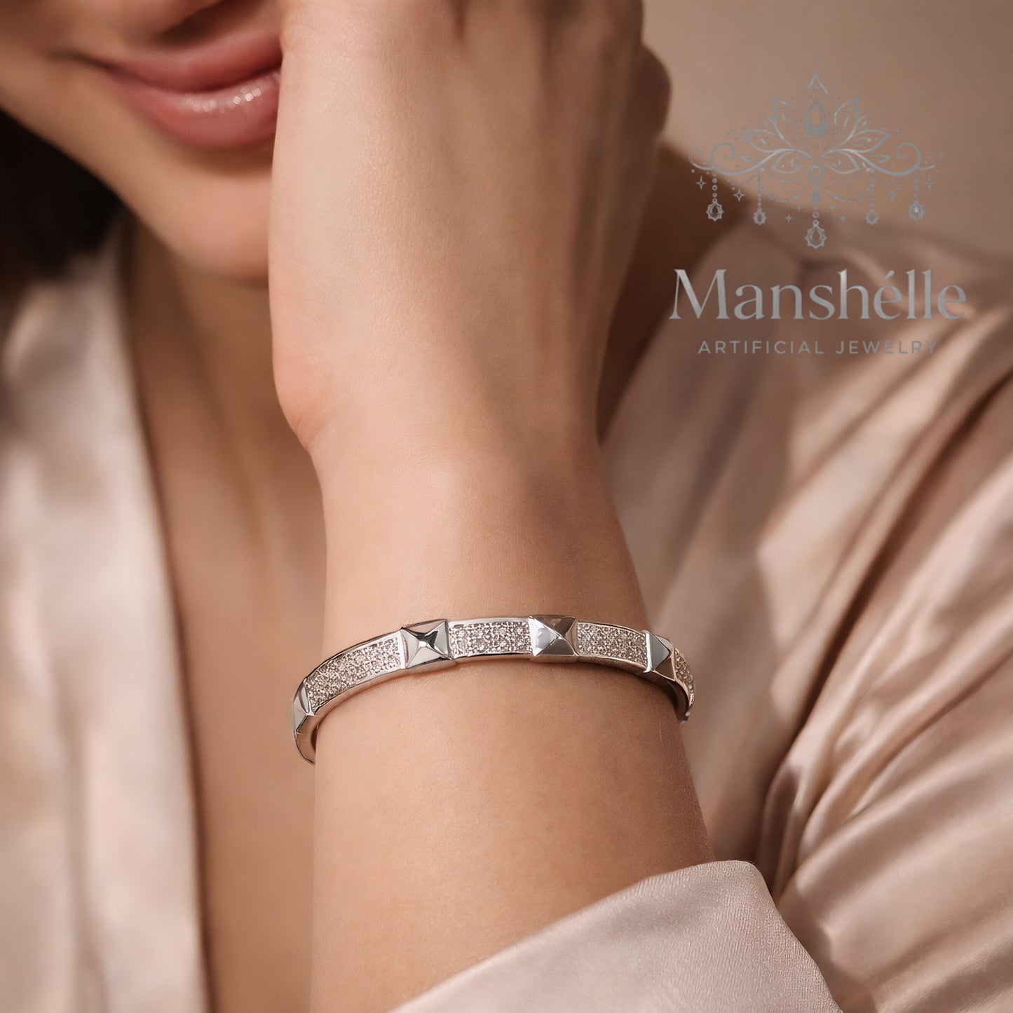 Manshélle - Platinum Edge Bangle & Ring Set