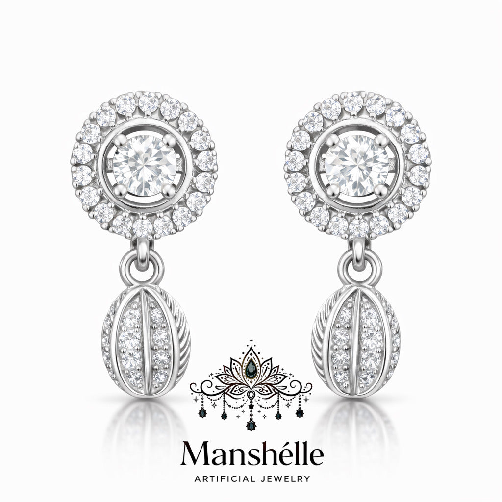 Manshélle - Aurora Halo Drop Crystal Earrings