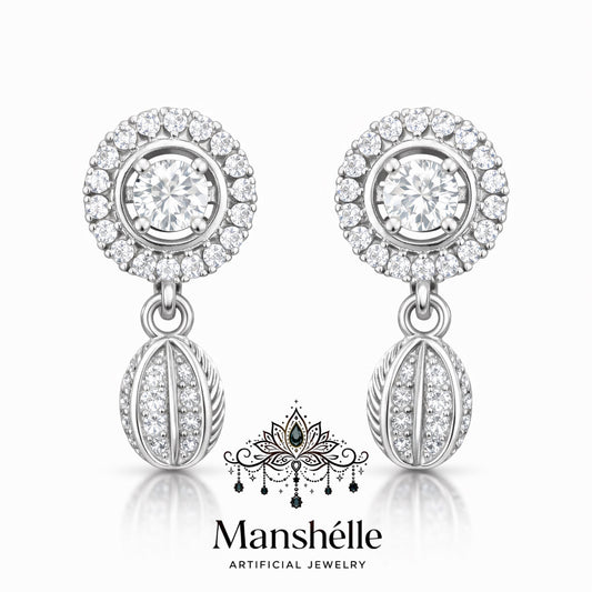 Manshélle - Aurora Halo Drop Crystal Earrings