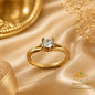 Manshélle Timeless Elegance 4MM Solitaire Ring – Minimalist Gold Cubic Zirconia Engagement Ring for Women