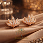 Manshélle - Golden Lotus Crystal Stud Earrings
