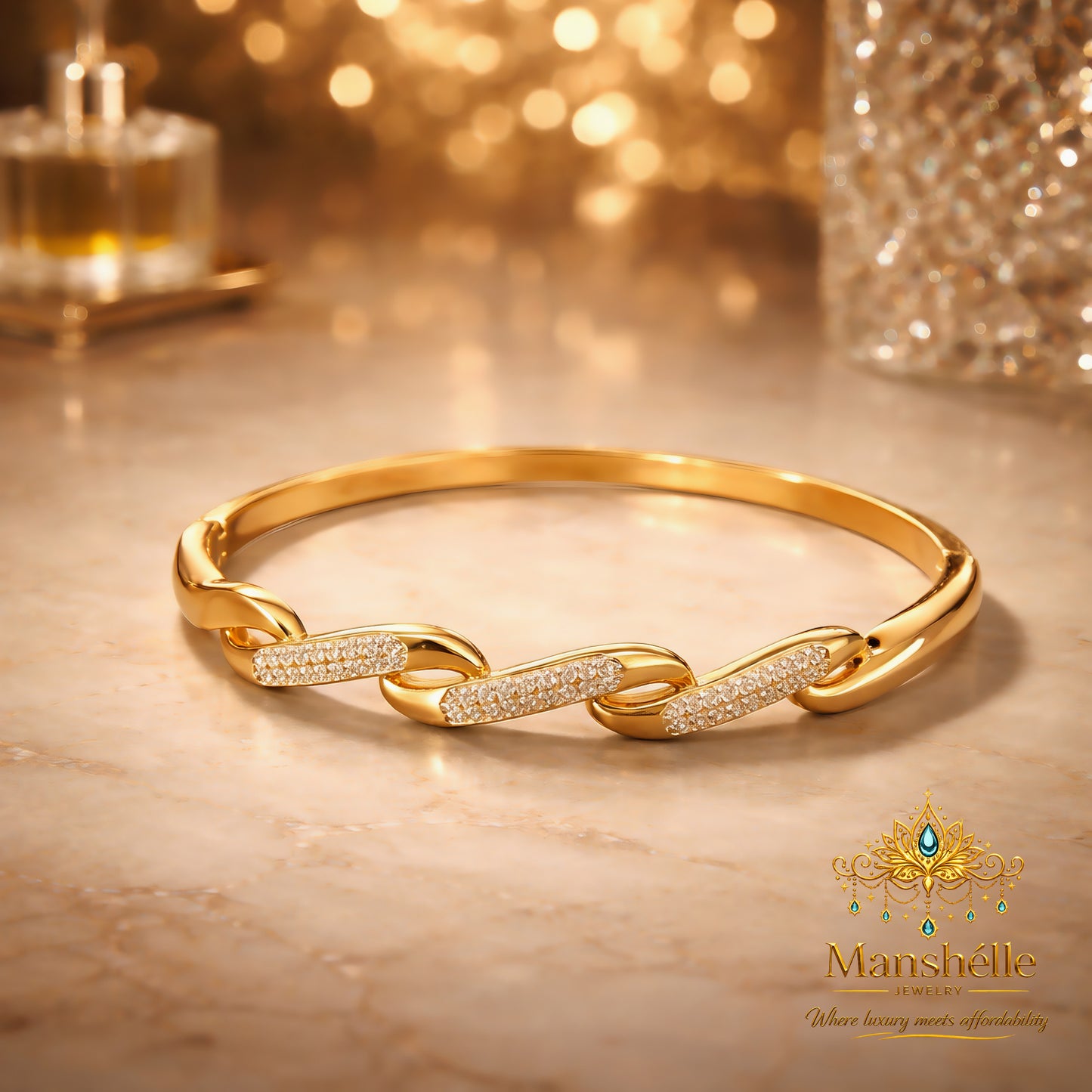 Manshélle Celestia Twist Bangle & Ring Set