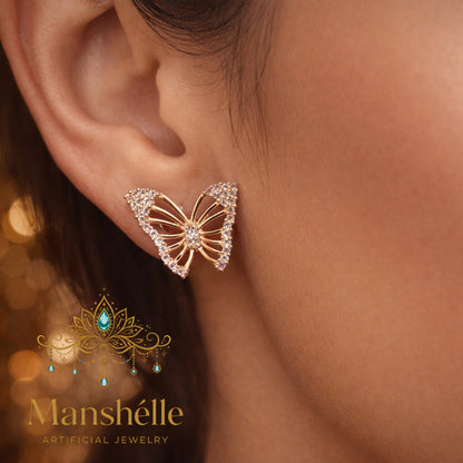 Manshélle - Luxe Monarch Crystal Butterfly Earrings