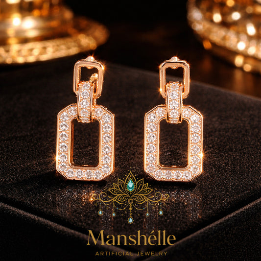 Manshélle - Aurélia Crystal Link Drop Earrings