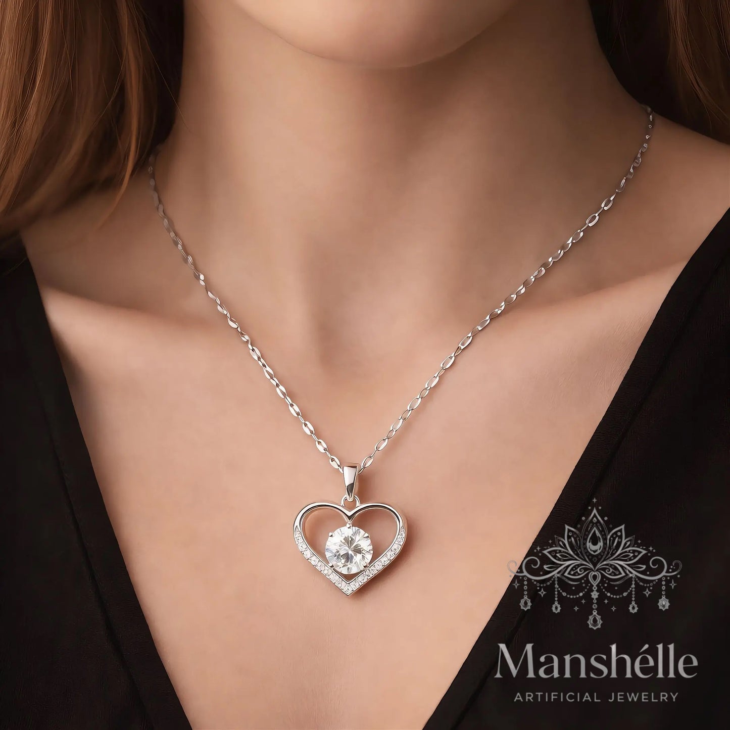 Manshélle - Amour Halo Heart Pendant Necklace
