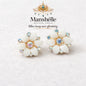 Manshélle - Ivory Bloom Crystal Stud Earrings