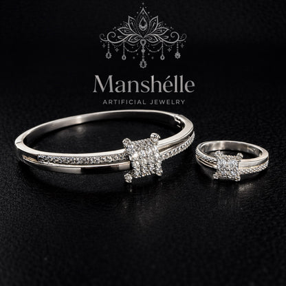 Manshélle - Celeste Crystal Harmony Bangle & Ring Set