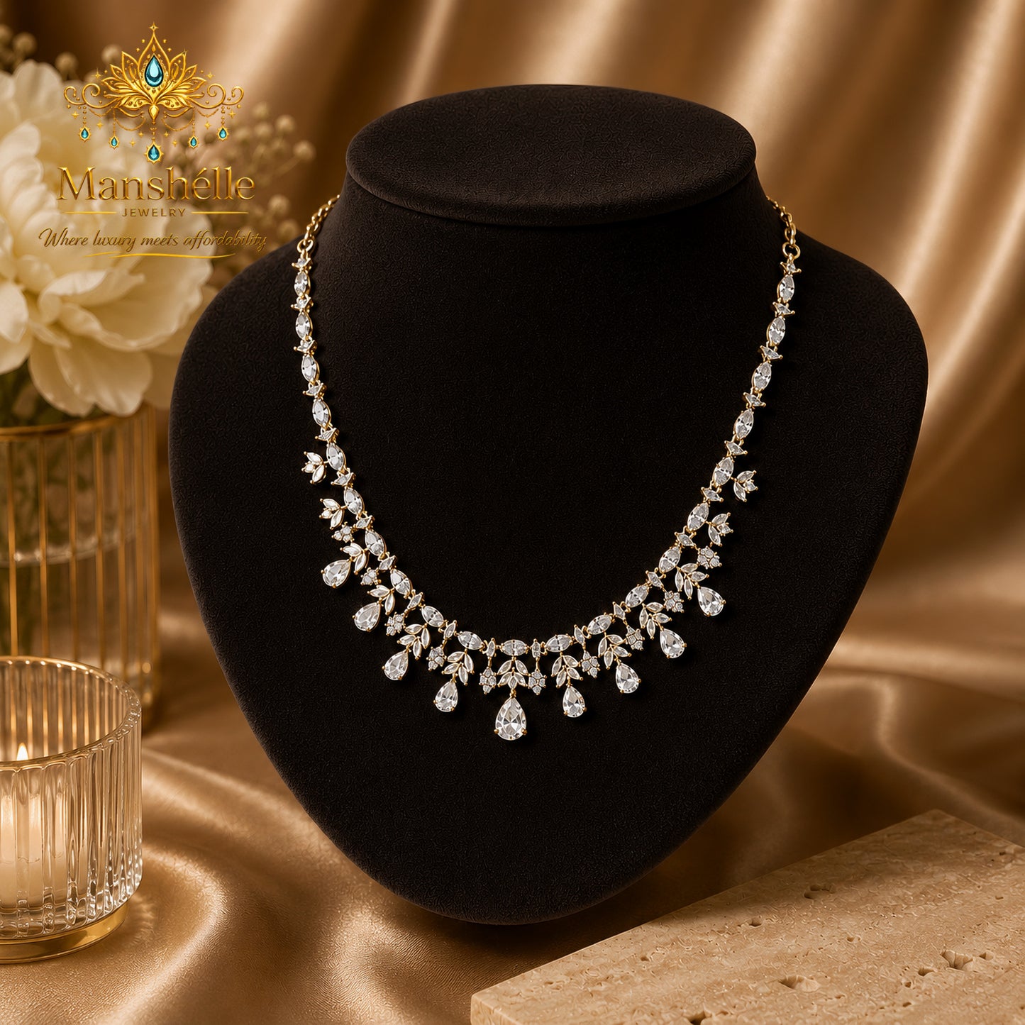 Manshélle Celestia American Diamond Jewelry Set