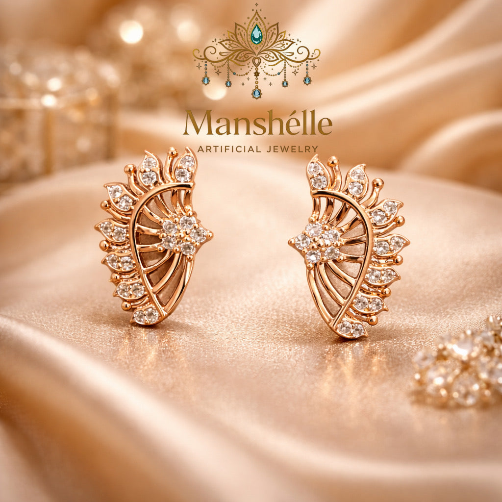 Manshélle - Sunflare Crystal Petal Stud Earrings