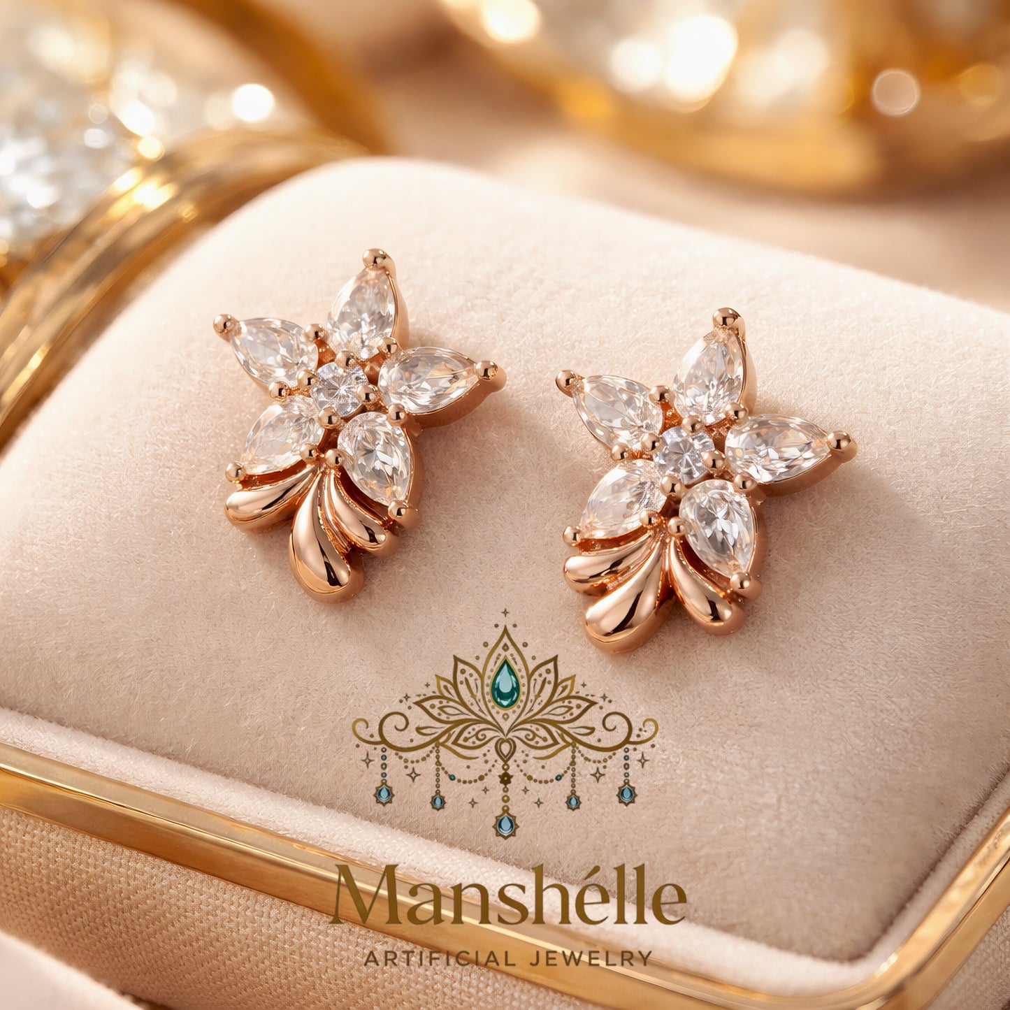 Manshélle - Aurora Bloom Crystal Earrings