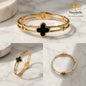 Manshélle Noir Clover Luxe Bangle Bracelet