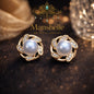 Manshélle - Aurora Pearl Bloom Stud Earrings
