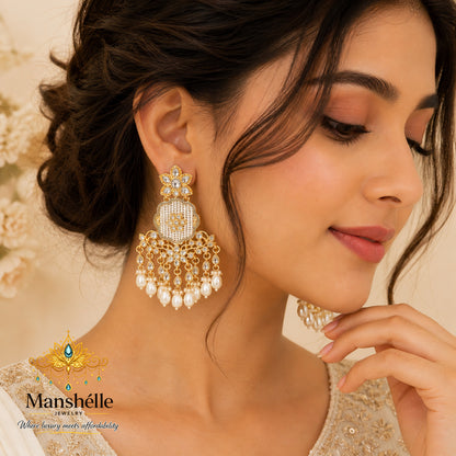 Manshélle Noor Pearl Chandelier Earrings
