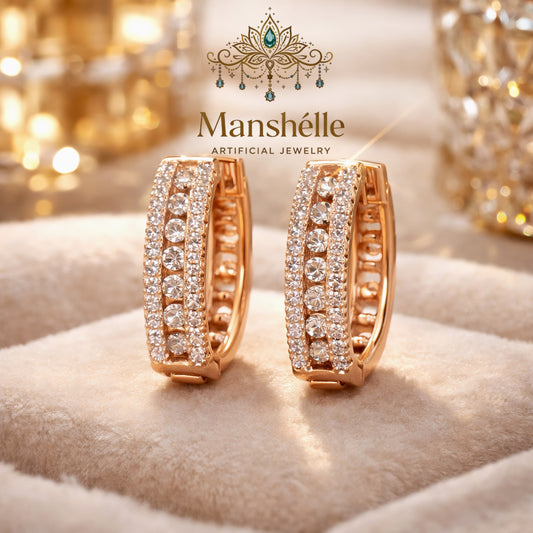 Manshélle - Radiant Luxe Crystal Hoop Earrings