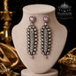 Blush Crystal Leaf Chandelier Earrings