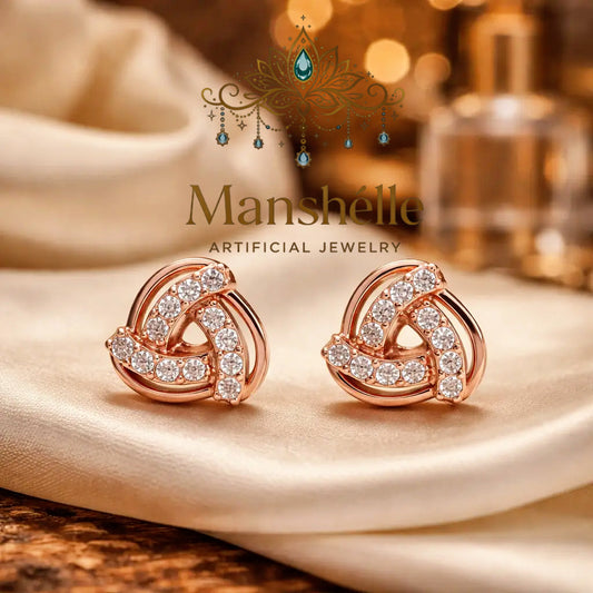 Manshélle - Infinity Trinity Crystal Stud Earrings