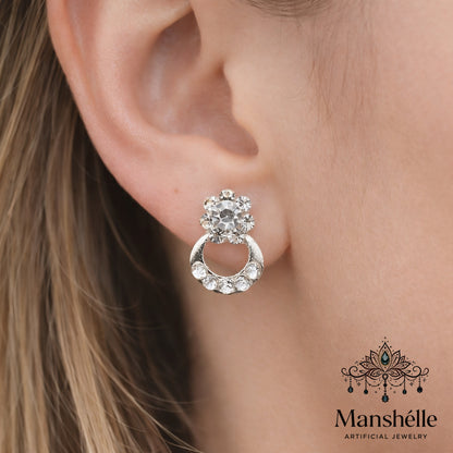 Manshélle - Silver Bloom Halo Earrings