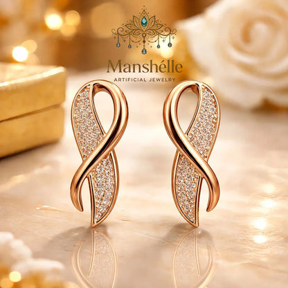Manshélle - Eternal Grace Crystal Infinity Earrings