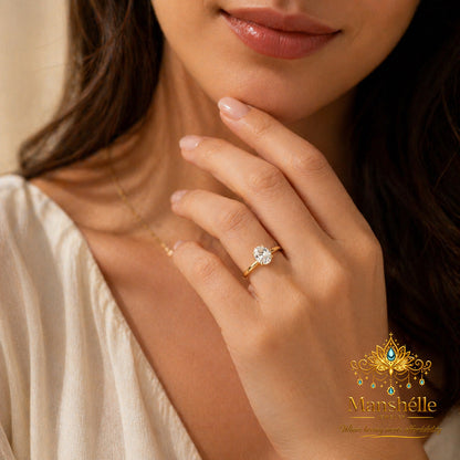 Manshélle Radiance Oval Solitaire Zircon Ring – 2CT Elegant Engagement Band