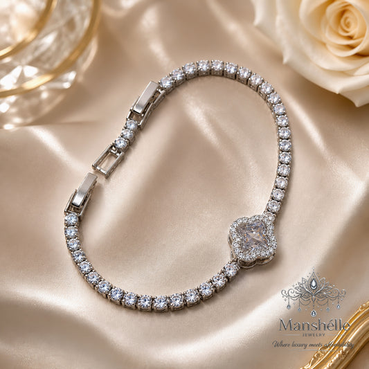 Manshélle Celestia Clover Tennis Bracelet