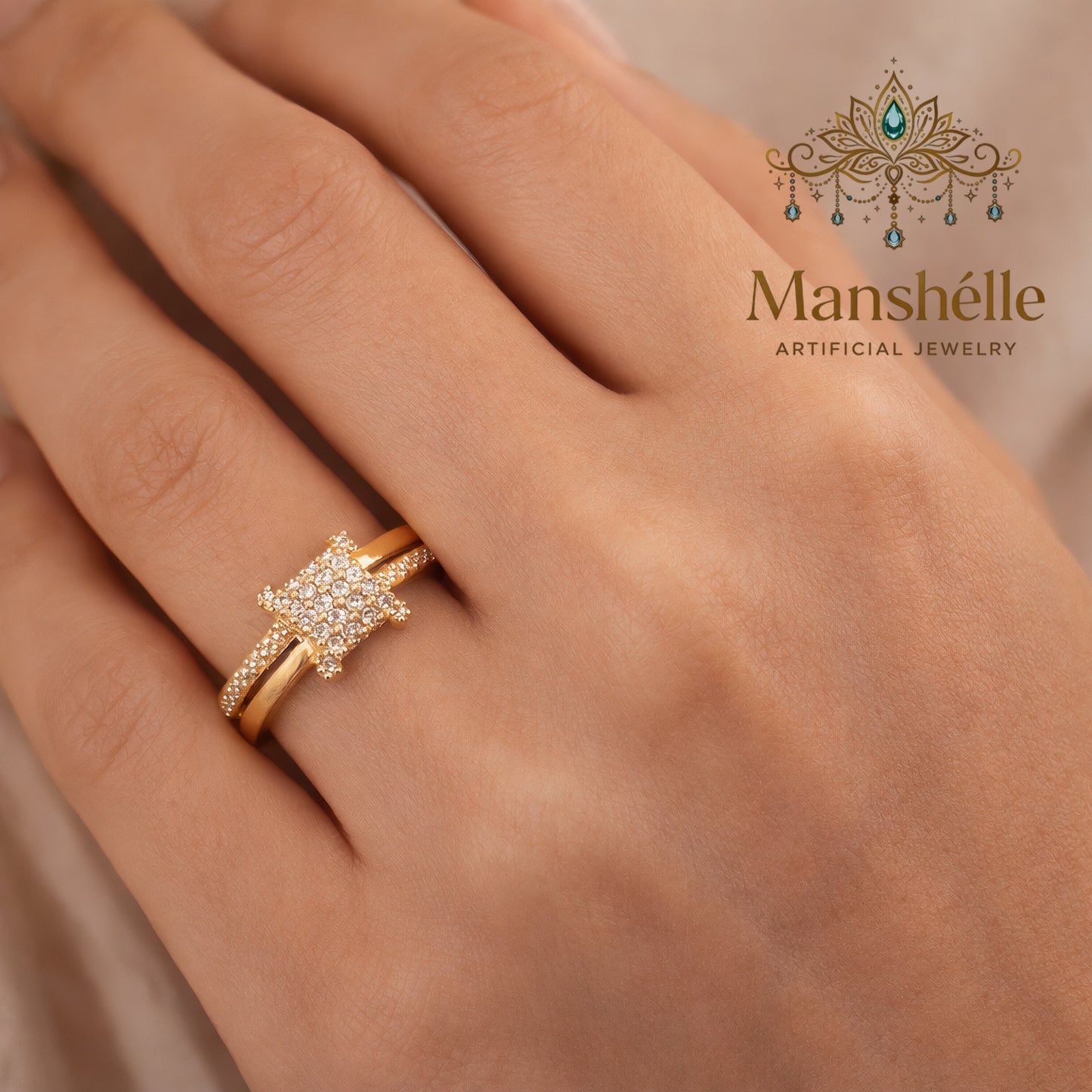 Manshélle - Royal Sparkle Bangle & Ring Set