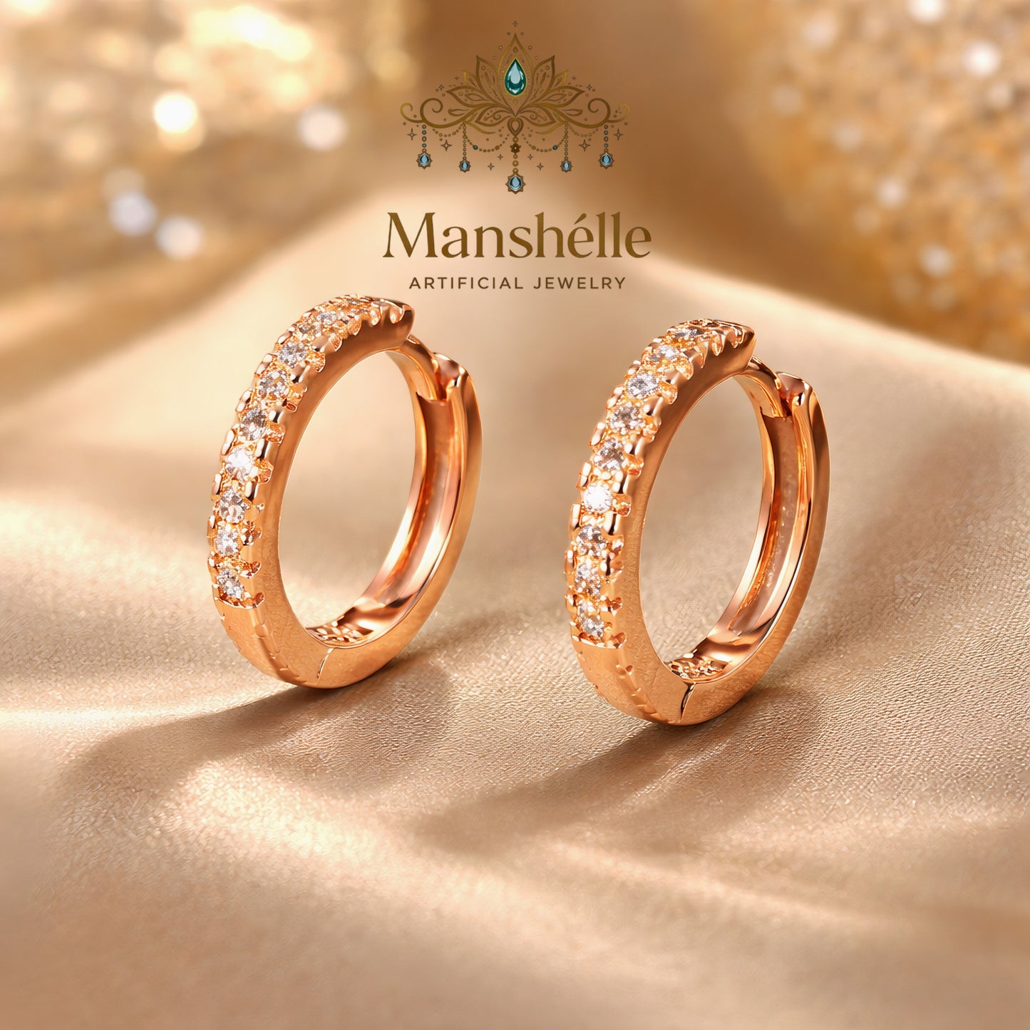 Manshélle - Aurelia Crystal Hoop Earrings