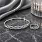 Manshélle Silver Infinity Luxe Bangle & Ring Set