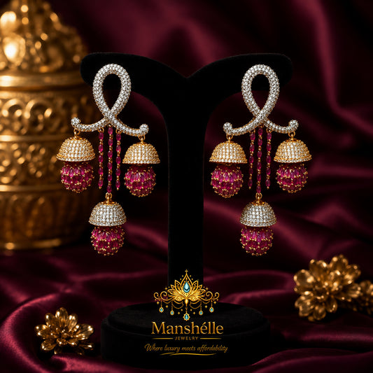 Ruby Royale Chandelier Earrings