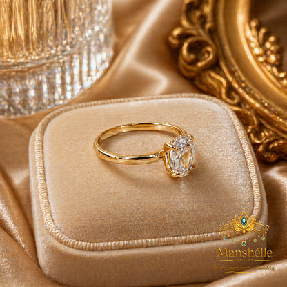 Manshélle Radiance Oval Solitaire Zircon Ring – 2CT Elegant Engagement Band