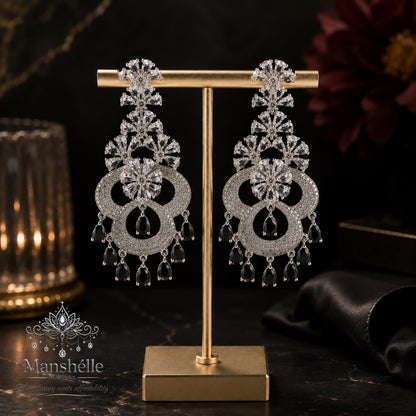 Midnight Royale Crystal Chandelier Earrings