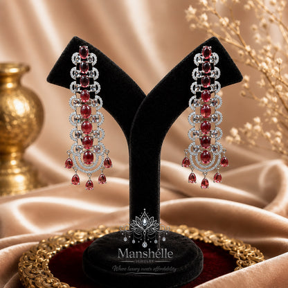 Ruby Royale Crystal Chandelier Earrings