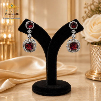 Manshélle Royale Ruby American Diamond Jewelry Set