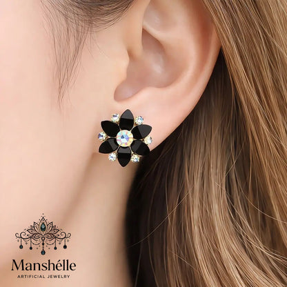 Manshélle - Noir Aurora Bloom Stud Earrings