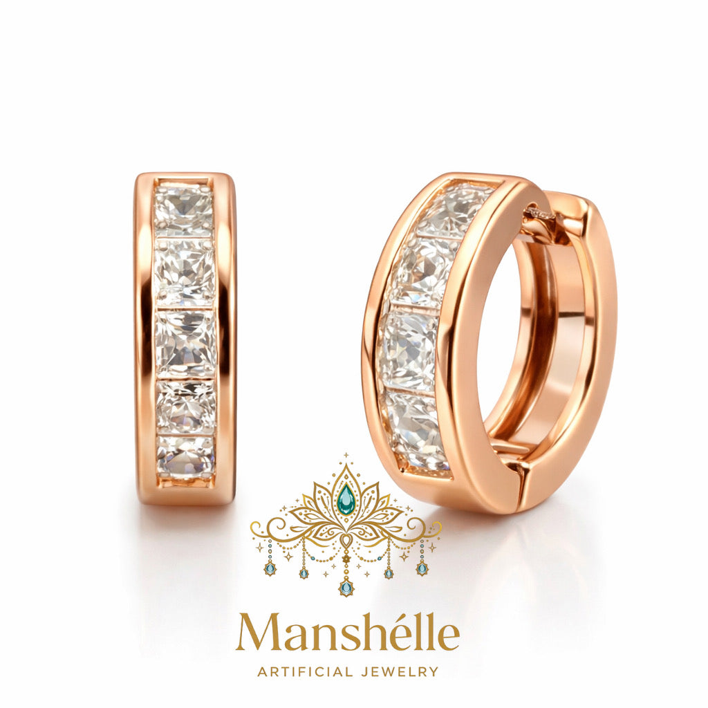 Manshélle - Radiant Luxe Crystal Hoop Earrings
