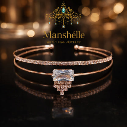 Manshélle - Radiant Cascade Crystal Bangle