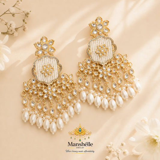 Manshélle Noor Pearl Chandelier Earrings