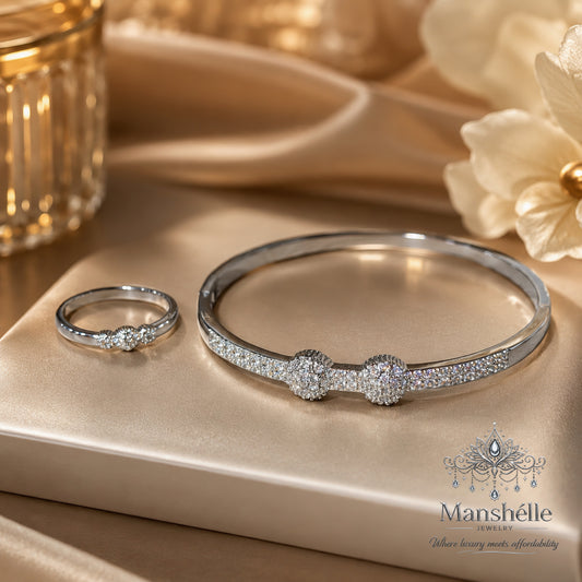 Manshélle Celestia Sparkle Bangle & Ring Set