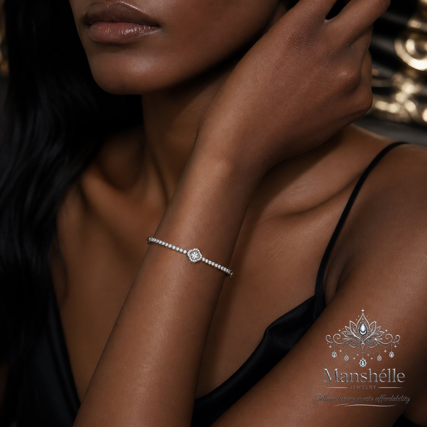 Manshélle Celestia Clover Tennis Bracelet