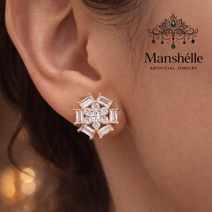 Manshélle - Aurora Crystal Bloom Stud Earrings
