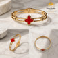 Manshélle Ruby Clover Luxe Bangle Bracelet