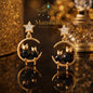 Manshélle - Midnight Moon Cat Crystal Drop Earrings