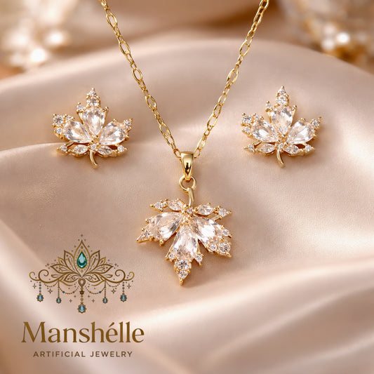 Manshélle - Aurora Maple Crystal Pendant Set