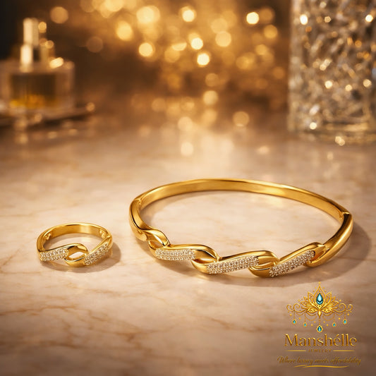 Manshélle Celestia Twist Bangle & Ring Set